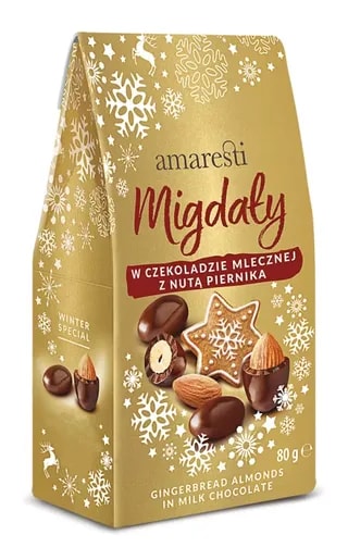 Eurohansa - Amaresti Migdały w Czekoladzie Mlecznej z Nutą Piernika - Winter Special 80g