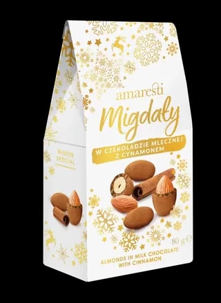 Eurohansa - AMARESTI Migdały w Czekoladzie Mlecznej z Cynamonem - Winter Special 80g