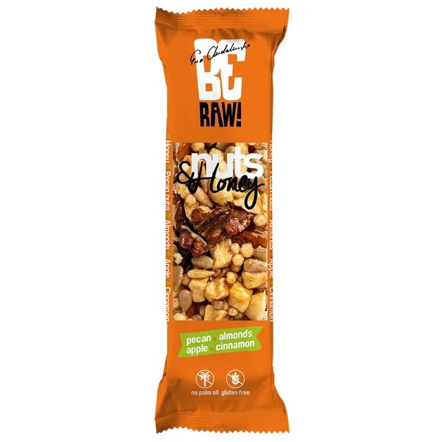 BeRAW! Nuts&Honey Baton Orzechowy Pecan Orzechy Pekan i Miód 30 g