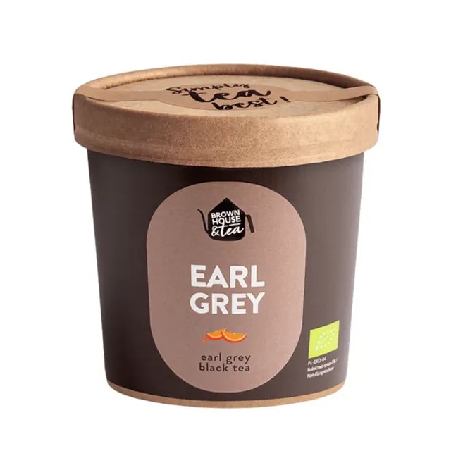 Ekologiczna herbata Earl Grey w eleganckiej tubie 100g, idealna dla miłośników intensywnych smaków. Doskonałe połączenie czarnej herbaty i olejku bergamotowego, które umili każdą chwilę relaksu.