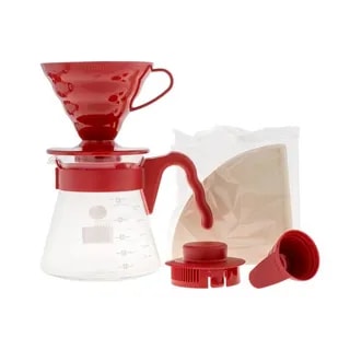 Hario zestaw V60 Pour Over Kit Red - drip + serwer + filtry