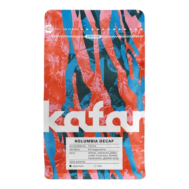 Kafar Kolumbia Tolima Decaf 250g