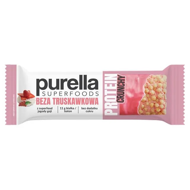 Purella Superfoods Protein Baton Proteinowy Beza Truskawkowa 45g