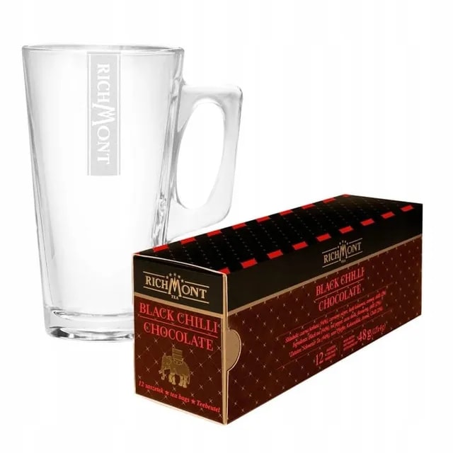 Richmont Black Chilli Chocolate 12 saszetek + Szklanka Hot Winter