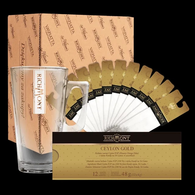 Richmont Ceylon Gold 12 Saszetek + Szklanka Hot Winter