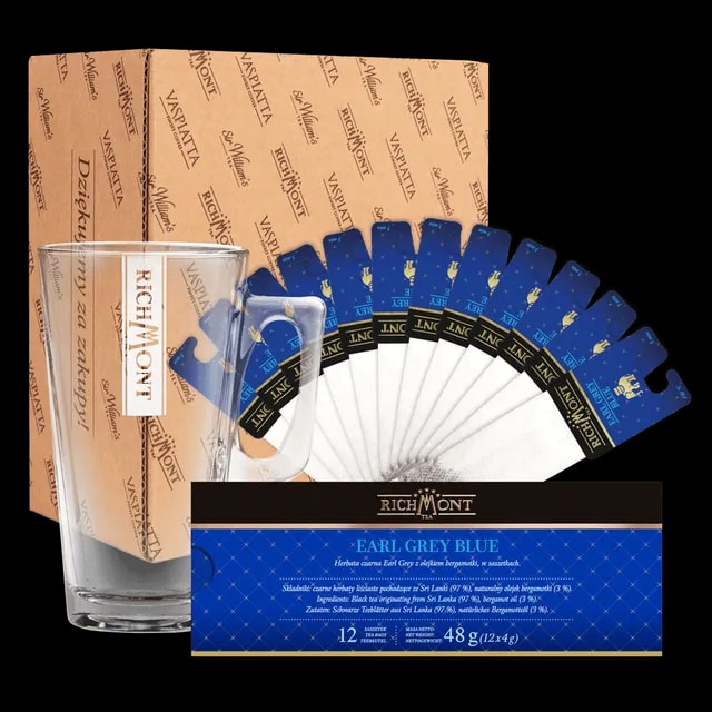 Richmont Earl Grey Blue 12 Saszetek + Szklanka Hot Winter