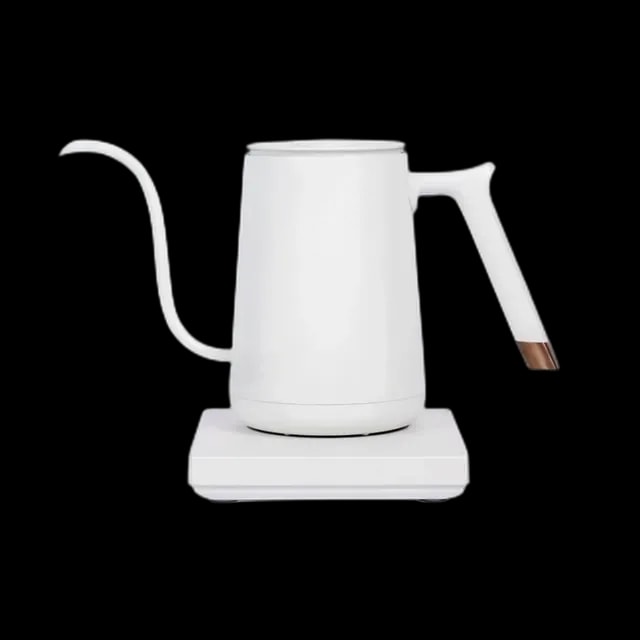 Elegancki czajnik elektryczny Timemore Fish Smart w kolorze białym o pojemności 600 ml, idealny do precyzyjnego zaparzania kawy lub herbaty. Nowoczesny design z charakterystyczną wylewką typu "gooseneck" umożliwiającą dokładną kontrolę nalewania. Doskonały wybór dla baristów i miłośników alternatywnych metod parzenia.