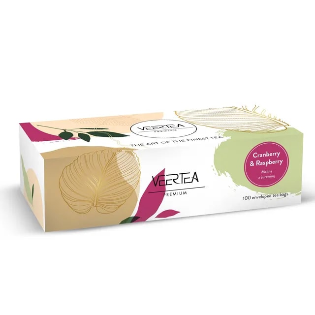 VEERTEA Cranberry & Raspberry- herbata owocowa w saszetkach / kopertkach- 100 torebek