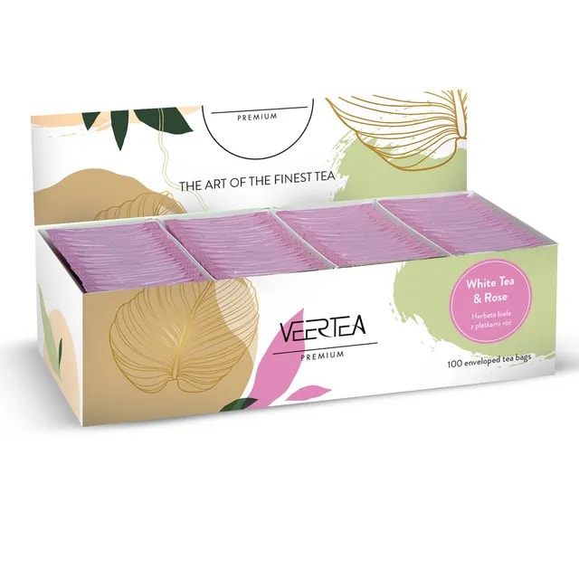 VEERTEA White Tea & Rose - herbata biała z różą w saszekach / kopertkach - 100 torebek