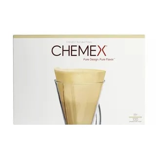 Chemex - Filtry papierowe brązowe, niezłożone 3 filiżanki