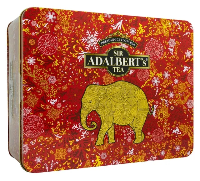 ADALBERTS GIFT BOX CZERWONY - BLACK TEA GOLDEN SASZETKI 80X2G