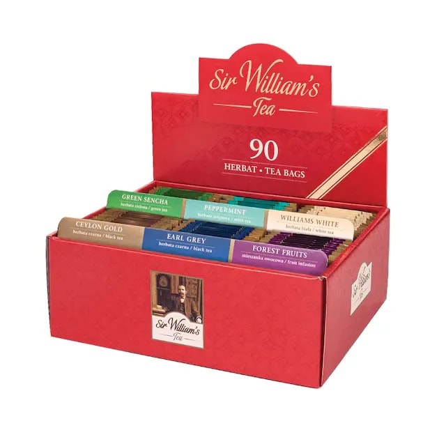 Tekturowy Prezenter Sir William's Tea 90 saszetek
