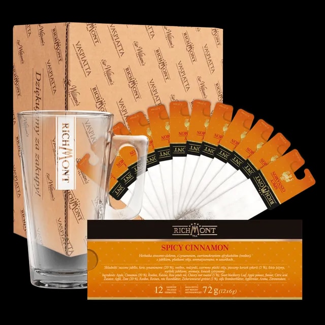 Richmont Spicy Cinnamon 12 Saszetek + Szklanka Hot Winter